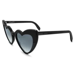 Yves Saint Laurent Eyewear Yves Saint Laurent - New Wave 181 Leulou Heart Sunglasses with Bright Black Motif - Sunglasses - - Avvenice^ Sunglasses & Eyewear