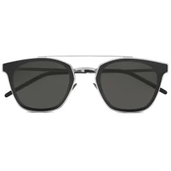Yves Saint Laurent Eyewear Yves Saint Laurent - Round Metal SL 28 Sunglasses - Silver - Sunglasses - Saint Laurent Eyewear - Avvenice