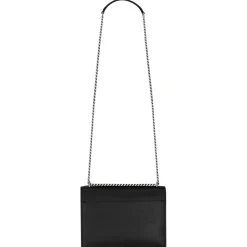 Yves Saint Laurent - Sunset Medium in Coated-Bark Leather - Black - Saint Laurent Exclusive Collection - Avvenice^ Bags