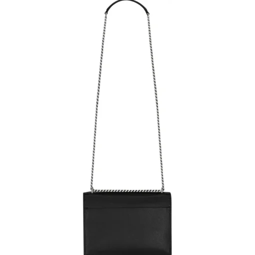 Yves Saint Laurent - Sunset Medium in Coated-Bark Leather - Black - Saint Laurent Exclusive Collection - Avvenice^ Bags