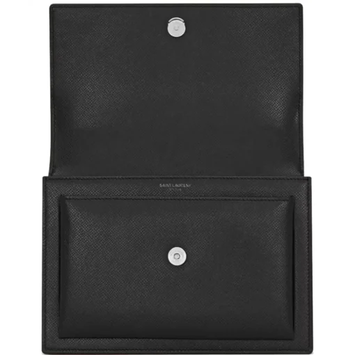 Yves Saint Laurent - Sunset Medium in Coated-Bark Leather - Black - Saint Laurent Exclusive Collection - Avvenice^ Bags