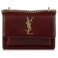 Yves Saint Laurent Vintage - Sunset Leather Crossbody Bag - Red Bordeaux - Leather Handbag - Luxury High Quality - Avvenice^ Vintage Bags