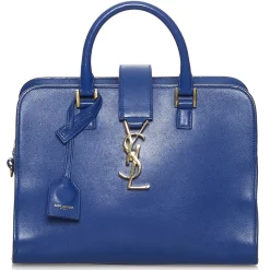 Yves Saint Laurent Vintage - Monogram Cabas Leather Satchel - Blue - Leather Handbag - Luxury High Quality - Avvenice^ Vintage Bags
