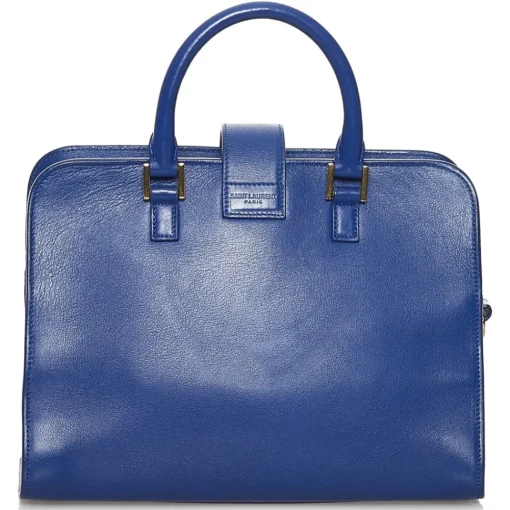 Yves Saint Laurent Vintage - Monogram Cabas Leather Satchel - Blue - Leather Handbag - Luxury High Quality - Avvenice^ Vintage Bags