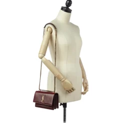 Yves Saint Laurent Vintage - Sunset Leather Crossbody Bag - Red Bordeaux - Leather Handbag - Luxury High Quality - Avvenice^ Vintage Bags