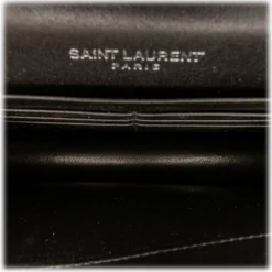 Yves Saint Laurent Vintage - Kate Leather Wallet on Chain - Black Silver - Leather Wallet - Luxury High Quality - Avvenice^ Vintage Bags