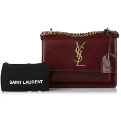 Yves Saint Laurent Vintage - Sunset Leather Crossbody Bag - Red Bordeaux - Leather Handbag - Luxury High Quality - Avvenice^ Vintage Bags