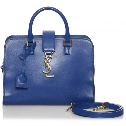 Yves Saint Laurent Vintage - Monogram Cabas Leather Satchel - Blue - Leather Handbag - Luxury High Quality - Avvenice^ Vintage Bags