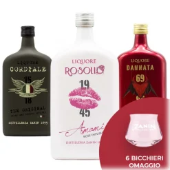 Distilleria Zanin 1895 Zanin 1895 - Amarcord - Promo 3 Liqueurs + 6 Teku Spirit Glasses - Cordiale - Liqueur - Spirit of Excellence - Avvenice^ Spirits