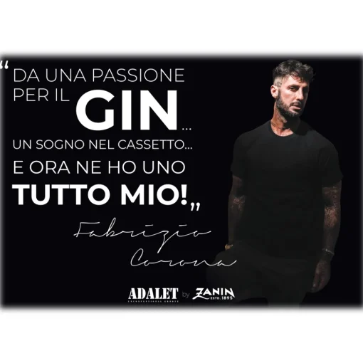 Distilleria Zanin 1895 Zanin 1895 - GiuliaN Gin - Distilled - Adalet Unconventional Groove - Fabrizio Corona Official - Italian Original Botanical Gin - Avvenice