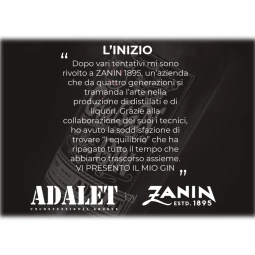 Distilleria Zanin 1895 Zanin 1895 - GiuliaN Gin - Distilled - Adalet Unconventional Groove - Fabrizio Corona Official - Italian Original Botanical Gin - Avvenice