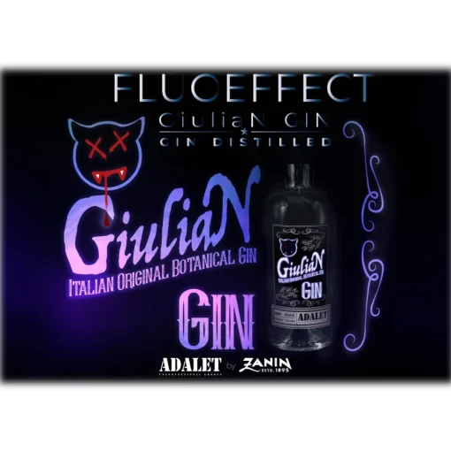 Distilleria Zanin 1895 Zanin 1895 - GiuliaN Gin - Distilled - Adalet Unconventional Groove - Fabrizio Corona Official - Italian Original Botanical Gin - Avvenice