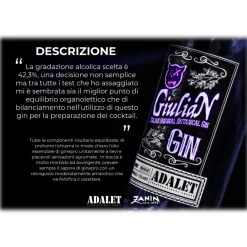 Distilleria Zanin 1895 Zanin 1895 - GiuliaN Gin - Distilled - Adalet Unconventional Groove - Fabrizio Corona Official - Italian Original Botanical Gin - Avvenice