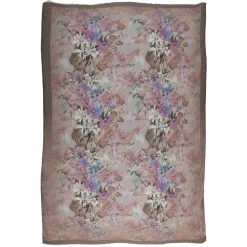 813 - Annalisa Giuntini Scarves-- Cashmere Scarf with Gently Colored Flowers - Scarves and Foulard - Scarf of High Quality Luxury - Avvenice