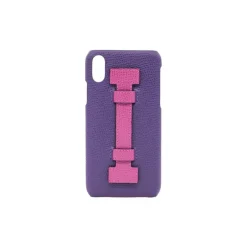 2 ME Style Case-- Case Fingers Leather Purple / Fucsia - iPhone X / XS - Leather Cover - Avvenice