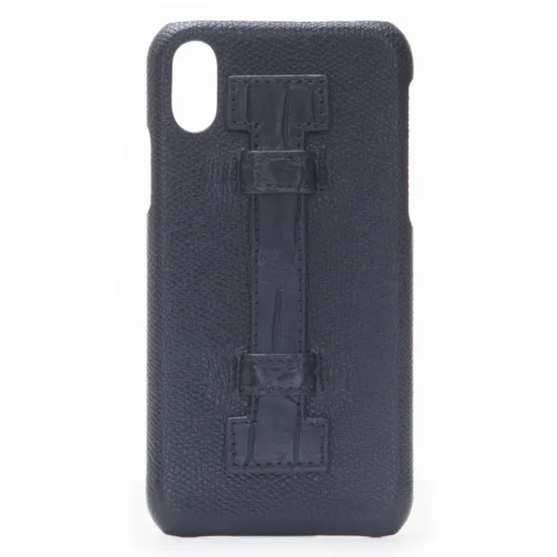 2 ME Style Case-- Case Fingers Leather Black / Croco Black - iPhone XR - Crocodile Leather Cover - Avvenice