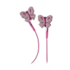 2 ME Style Audio-- Earphones In-Ear Pink Butterfly Swarovski - Avvenice