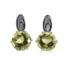 Ab Ove Earrings-- Earrings in Silver with Lemon Quartz Stone ct 20 - Iris Collection - Handcrafted Earrings - High Quality Luxury - Avvenice