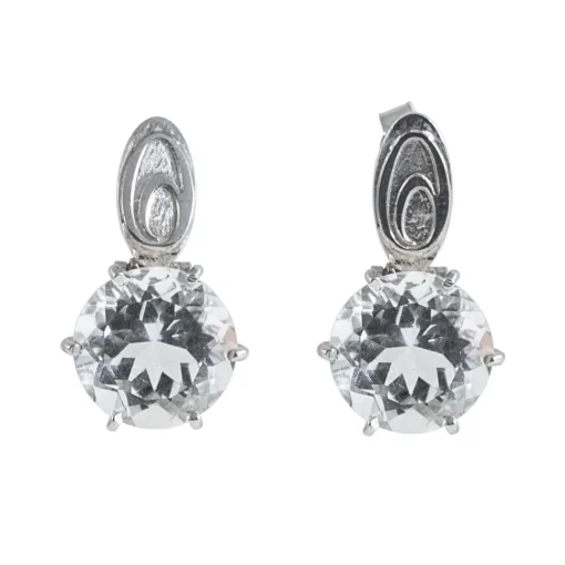 Ab Ove Earrings-- Earrings in Silver with Rock Crystal Stone ct 20 - Iris Collection - Handcrafted Earrings - High Quality Luxury - Avvenice