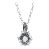 Ab Ove Necklaces-- Pendant in Silver with Rock Crystal Stone ct 20 - Iris Collection - Handcrafted Necklace - High Quality Luxury - Avvenice