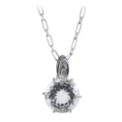 Ab Ove Necklaces-- Pendant in Silver with Rock Crystal Stone ct 20 - Iris Collection - Handcrafted Necklace - High Quality Luxury - Avvenice