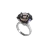 Ab Ove Rings-- Ring in Silver with Fumè Quartz Stone ct 20 - Iris Collection - Handcrafted Ring - High Quality Luxury - Avvenice