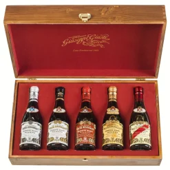 Acetaia Giusti - Modena 1605 Oil & Vinegar-Acetaia Giuseppe Giusti - Modena 1605 - 5 Champagnotte - Wooden Gift Collections - Balsamic Vinegar of Modena I.G.P. - Avvenice