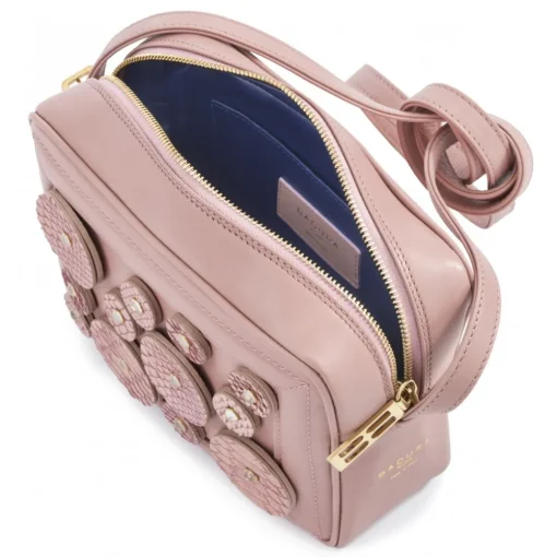 Aleksandra Badura Bags-- Camera Bag - Python & Calfskin Mini Bag - Quartz Rose - Luxury High Quality Leather Bag - Avvenice