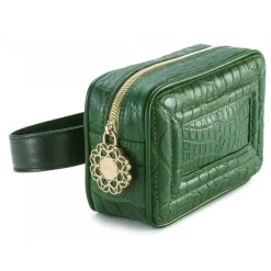 Aleksandra Badura Bags-- Camera Belt Bag - Crocodile & Calfskin Belt Bag - Green - Luxury High Quality Leather Bag - Avvenice