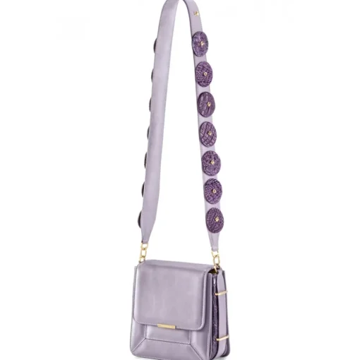 Aleksandra Badura Bags-- Candy Bag - Crocodile & Calfskin Shoulder Bag - Violet - Luxury High Quality Leather Bag - Avvenice