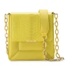 Aleksandra Badura Bags-- Candy Bag - Python & Calfskin Shoulder Bag - Yellow - Luxury High Quality Leather Bag - Avvenice