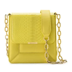Aleksandra Badura Bags-- Candy Bag - Python & Calfskin Shoulder Bag - Yellow - Luxury High Quality Leather Bag - Avvenice