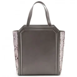 Aleksandra Badura Bags-- Clio Bag - Calfskin & Snake Bag - Ash & Roccia - Luxury High Quality Leather Bag - Avvenice