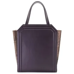 Aleksandra Badura Bags-- Clio Bag - Calfskin & Snake Bag - Purple - Luxury High Quality Leather Bag - Avvenice