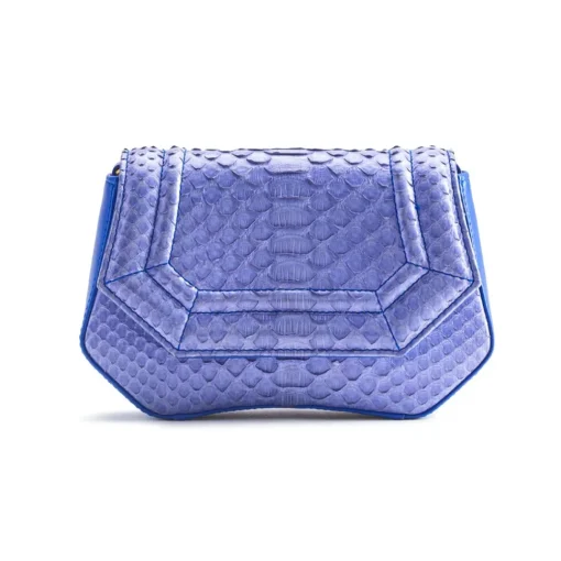 Aleksandra Badura Bags-- Etoile Mini Bag - Python Shoulder Bag - Denim - Luxury High Quality Leather Bag - Avvenice