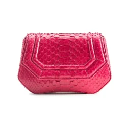 Aleksandra Badura Bags-- Etoile Mini Bag - Python Shoulder Bag - Fuchsia - Luxury High Quality Leather Bag - Avvenice