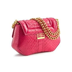 Aleksandra Badura Bags-- Etoile Mini Bag - Python Shoulder Bag - Fuchsia - Luxury High Quality Leather Bag - Avvenice