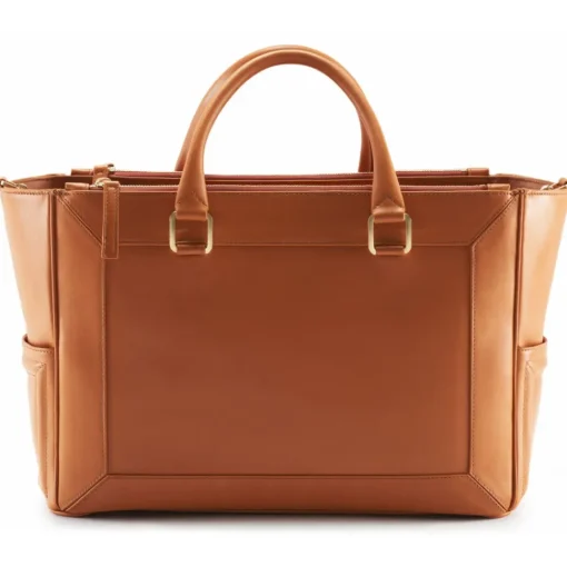 Aleksandra Badura Bags-- Ladylike Medium Bag - Calfskin Top-Handle Tote Bag - Orange - Luxury High Quality Leather Bag - Avvenice