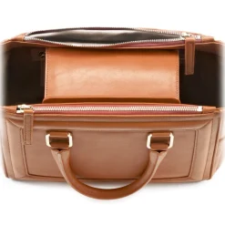 Aleksandra Badura Bags-- Ladylike Medium Bag - Calfskin Top-Handle Tote Bag - Orange - Luxury High Quality Leather Bag - Avvenice