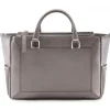 Aleksandra Badura Bags-- Ladylike Medium Bag - Calfskin Top-Handle Tote Bag - Ash - Luxury High Quality Leather Bag - Avvenice