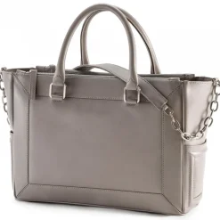 Aleksandra Badura Bags-- Ladylike Medium Bag - Calfskin Top-Handle Tote Bag - Ash - Luxury High Quality Leather Bag - Avvenice