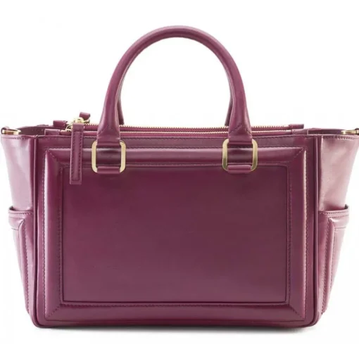 Aleksandra Badura Bags-- Ladylike Bag - Calfskin Top-Handle Tote Bag - Raspberry - Luxury High Quality Leather Bag - Avvenice