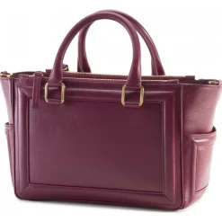 Aleksandra Badura Bags-- Ladylike Bag - Calfskin Top-Handle Tote Bag - Raspberry - Luxury High Quality Leather Bag - Avvenice