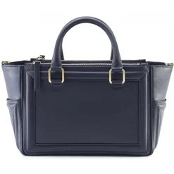 Aleksandra Badura Bags-- Ladylike Bag - Calfskin Top-Handle Tote Bag - Midnight Blue - Luxury High Quality Leather Bag - Avvenice