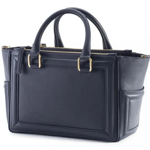 Aleksandra Badura Bags-- Ladylike Bag - Calfskin Top-Handle Tote Bag - Midnight Blue - Luxury High Quality Leather Bag - Avvenice