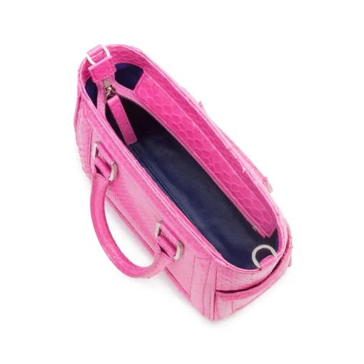 Aleksandra Badura Bags-- Ladylike Mini Bag - Python Top-Handle Tote Bag - Pink - Luxury High Quality Leather Bag - Avvenice