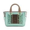 Aleksandra Badura Bags-- Ladylike Mini Bag - Calfskin & Karung Top-Handle Tote Bag - Mint - Luxury High Quality Leather Bag - Avvenice