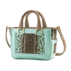 Aleksandra Badura Bags-- Ladylike Mini Bag - Calfskin & Karung Top-Handle Tote Bag - Mint - Luxury High Quality Leather Bag - Avvenice