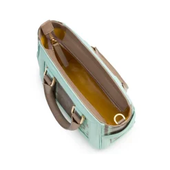 Aleksandra Badura Bags-- Ladylike Mini Bag - Calfskin & Karung Top-Handle Tote Bag - Mint - Luxury High Quality Leather Bag - Avvenice