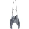 Aleksandra Badura Bags-- Lucky Bucket Bag Medium - Fringe Bucket Bag Medium - Grey - Luxury High Quality Leather Bag - Avvenice